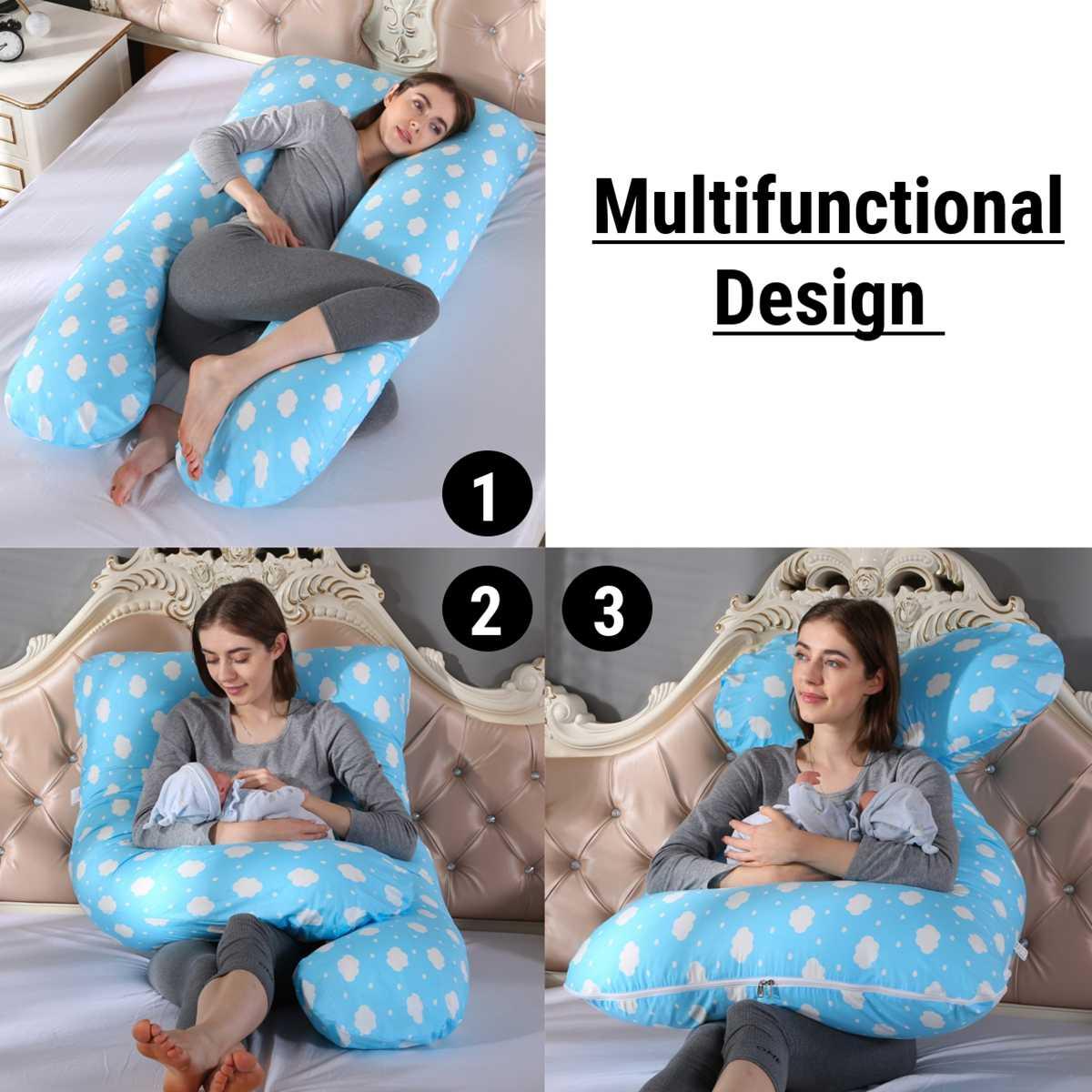 Mang Thai Chăn Ga Gối Toàn Thân Gối Dành Cho Phụ Nữ Mang Thai Thoải Mái Hình Chữ U Đệm Bên Dài Ngủ Mẹ Gối