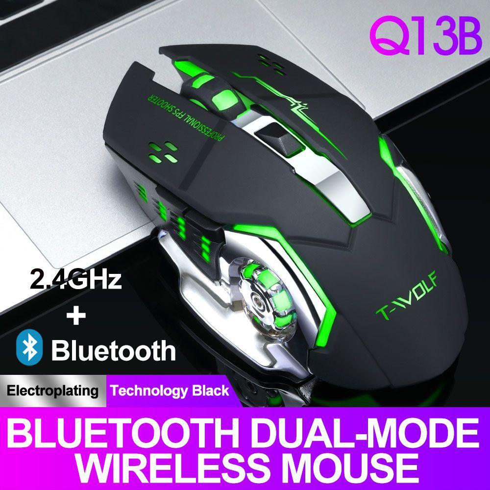 EAOR Hai Chế Độ Không Dây + Chuột Không Dây 2.4G + Chuột Bluetooth Sạc RGB Tắt Tiếng Chuột Chơi Game Cho Máy Tính Bảng Laptop Máy Tính Để Bàn game Thủ