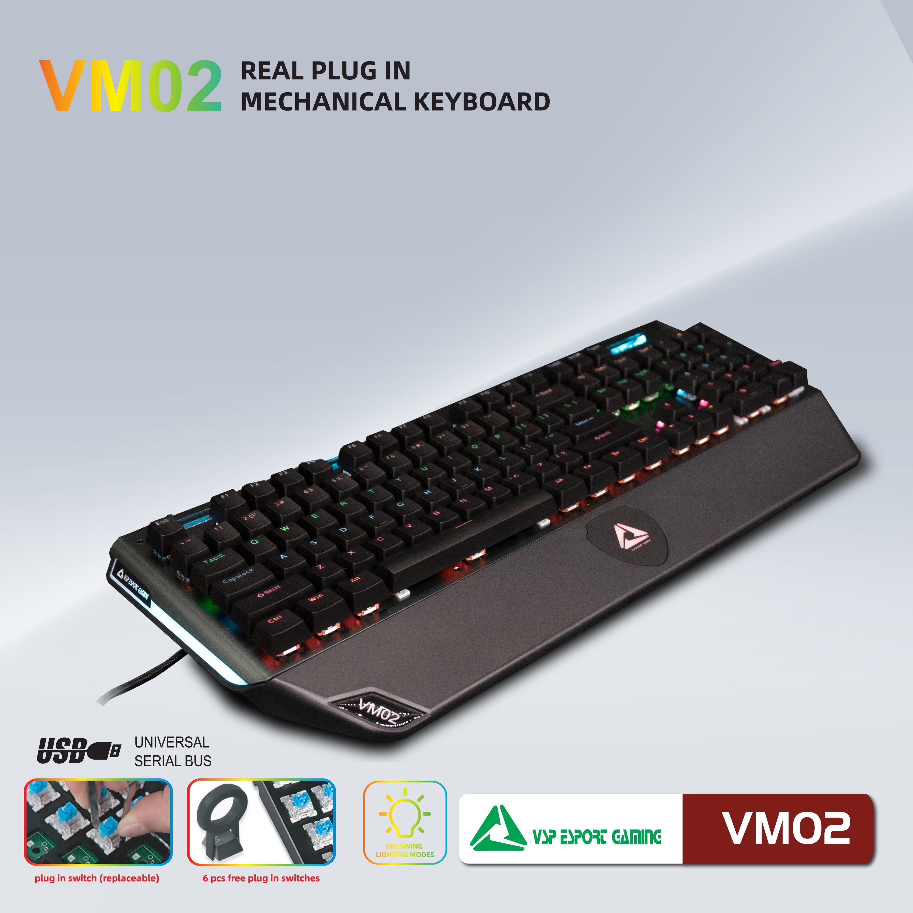 Bàn phím VSP eSport Gaming VM02 - JL - Hàng Chính Hãng