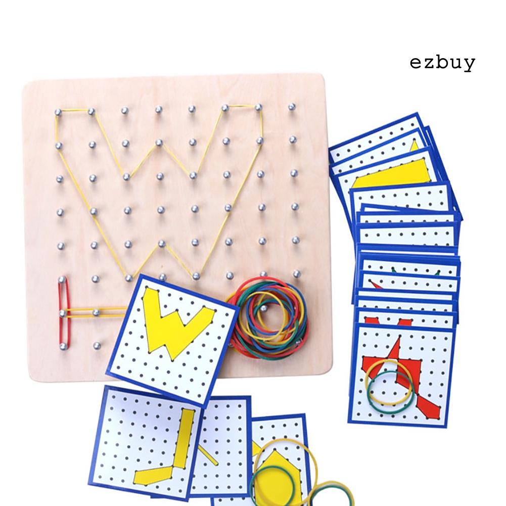 EY-Graphics Rubber Tie Nail Geoboard with Cards Math Learning Education Kids Toy