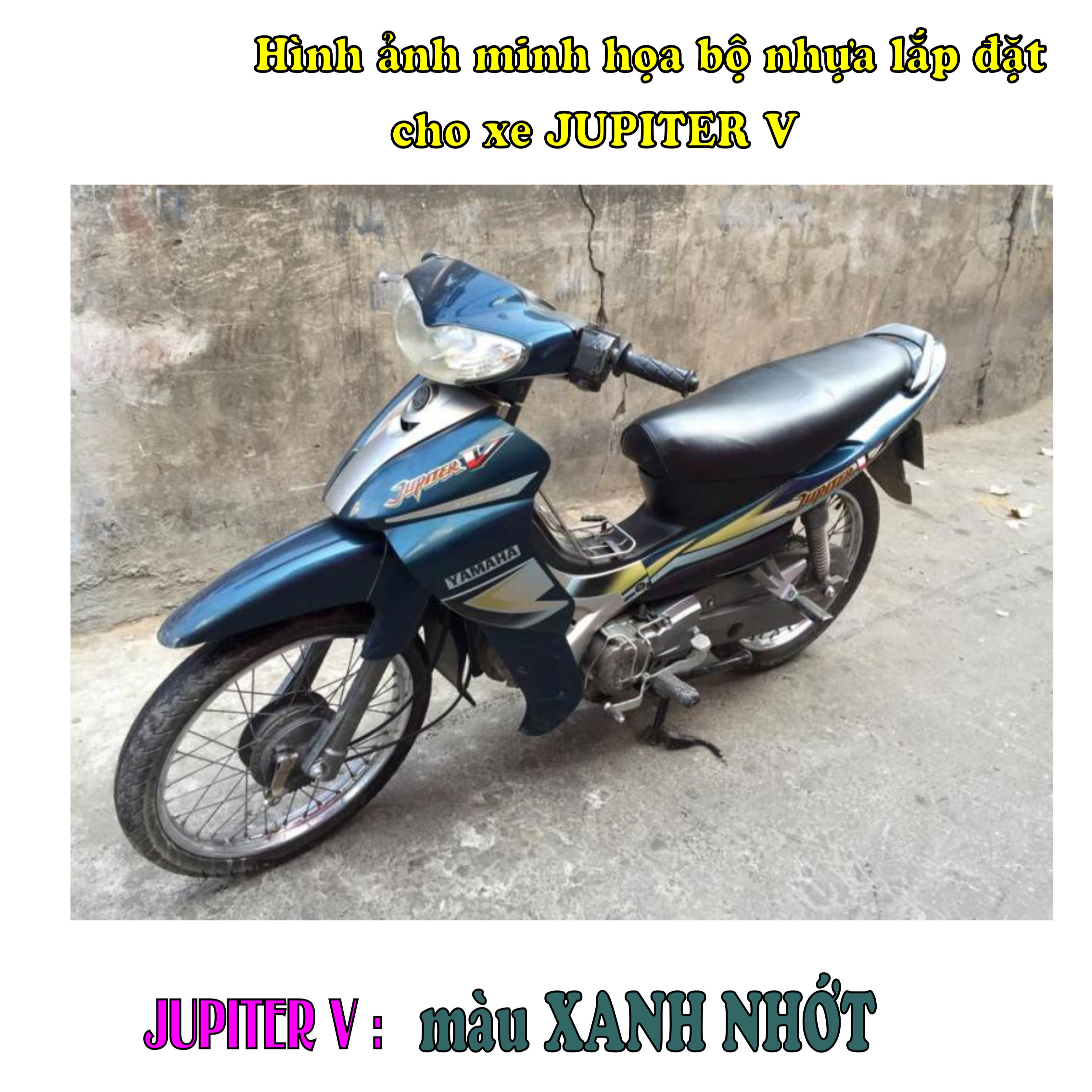 Bộ nhựa áo xe JUPITER V nhựa ABS cao cấp màu XANH NHỚT-TKB-560 (8046)