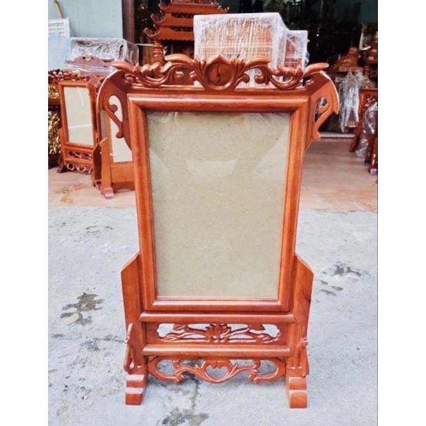 Khung ảnh thờ gỗ hương mẫu hoa lá tây