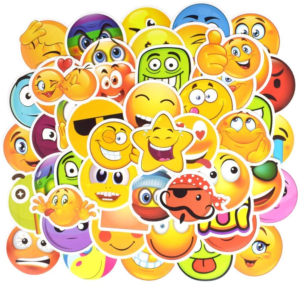 Set 60 Sticker Smile Face Emoji, mặt cười ảnh ép lụa (giao mẫu ngẫu nhiên)