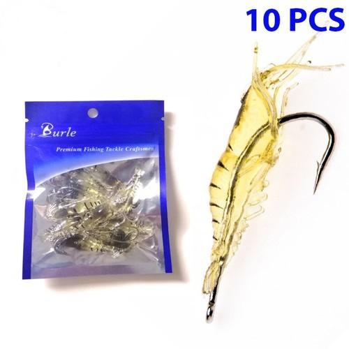 Mồi câu lure tôm giả 10 con kích thước 4cm