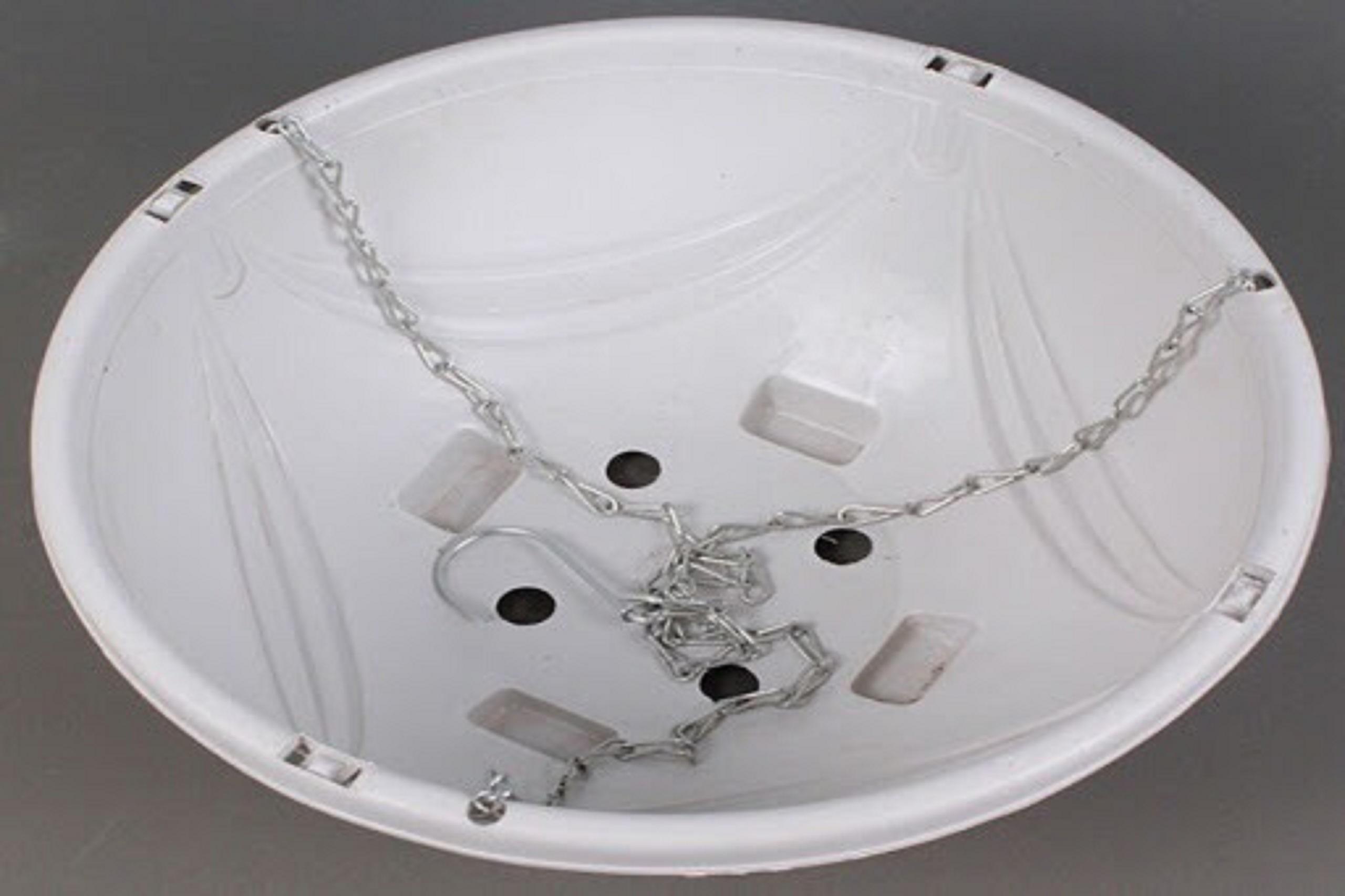Bộ 5 chậu nhựa chảo treo dây sắt trồng hoa màu trắng đường kính 28cm
