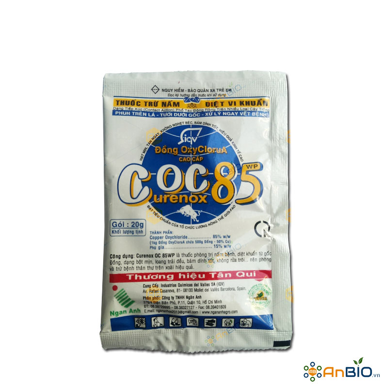 THUỐC TRỪ NẤM, DIỆT VI KHUẨN Coc 85 WP (Curenox OC 85WP) Gói 20g