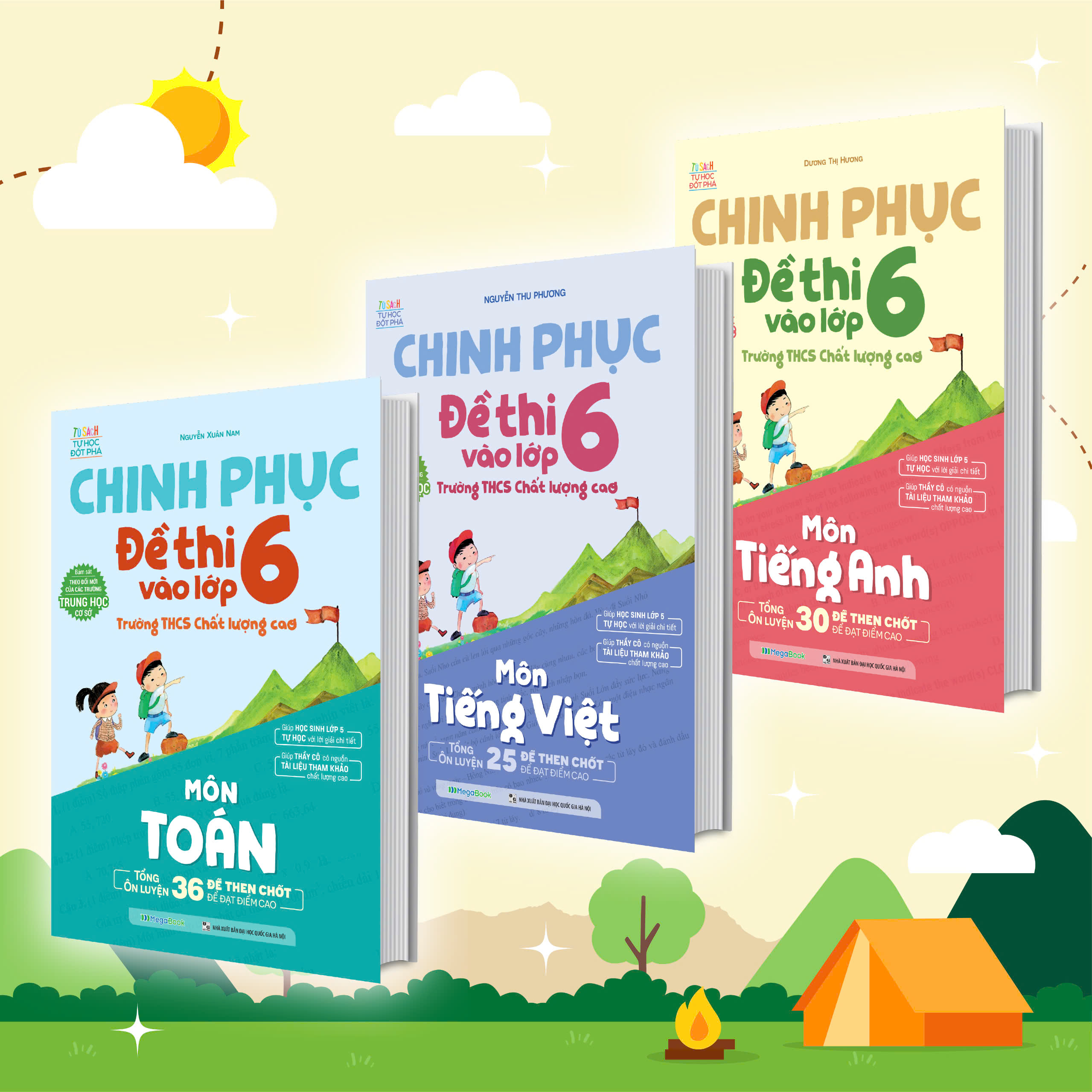 Combo Chinh phục đề thi vào lớp 6 trường THCS Chất lượng cao môn Toán - Anh - Tiếng Việt