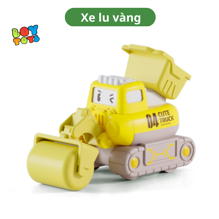 Đồ chơi xe công trình máy xúc, máy khoan, xe ủi, xe chạy cót dễ thương cho bé, đồ chơi ô tô địa hình thú vị
