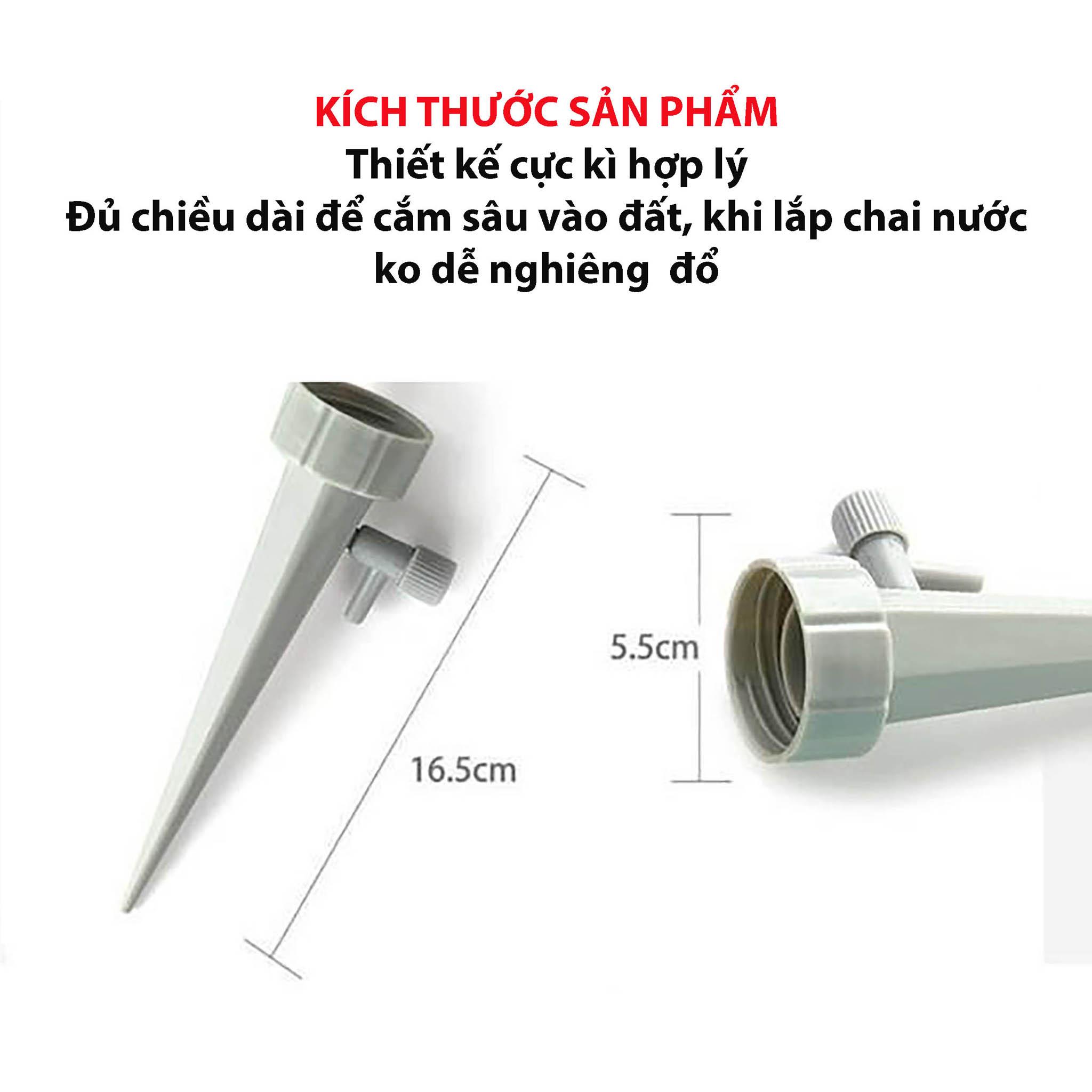 Set 12 Vòi Tưới Cây Tự Động TH Garden Nhỏ Giọt Chảy Chậm - Vòi Tưới Nước Tự Động Lắp Vừa Nhiều Mẫu Chai Trên Thị Trường ( Lavie, Coca, 0 Độ...)