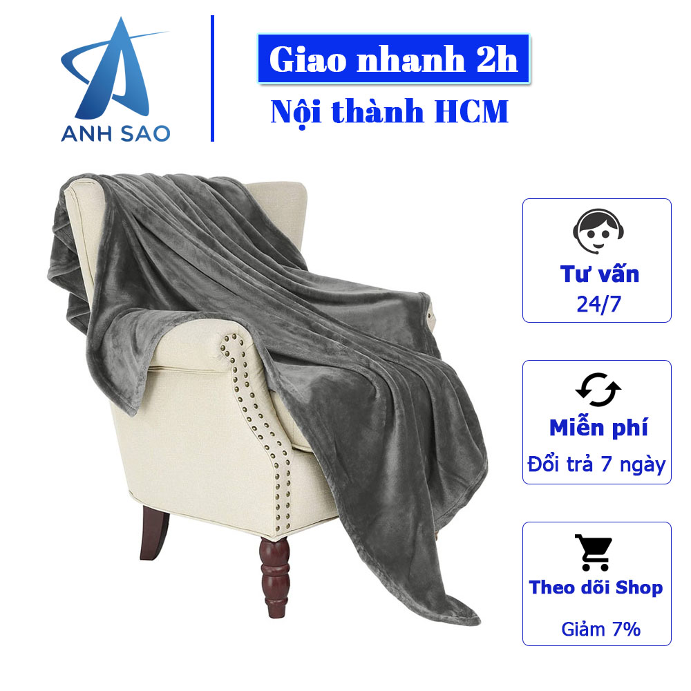 Mền lông cừu xám cao cấp A - 1m8x2m