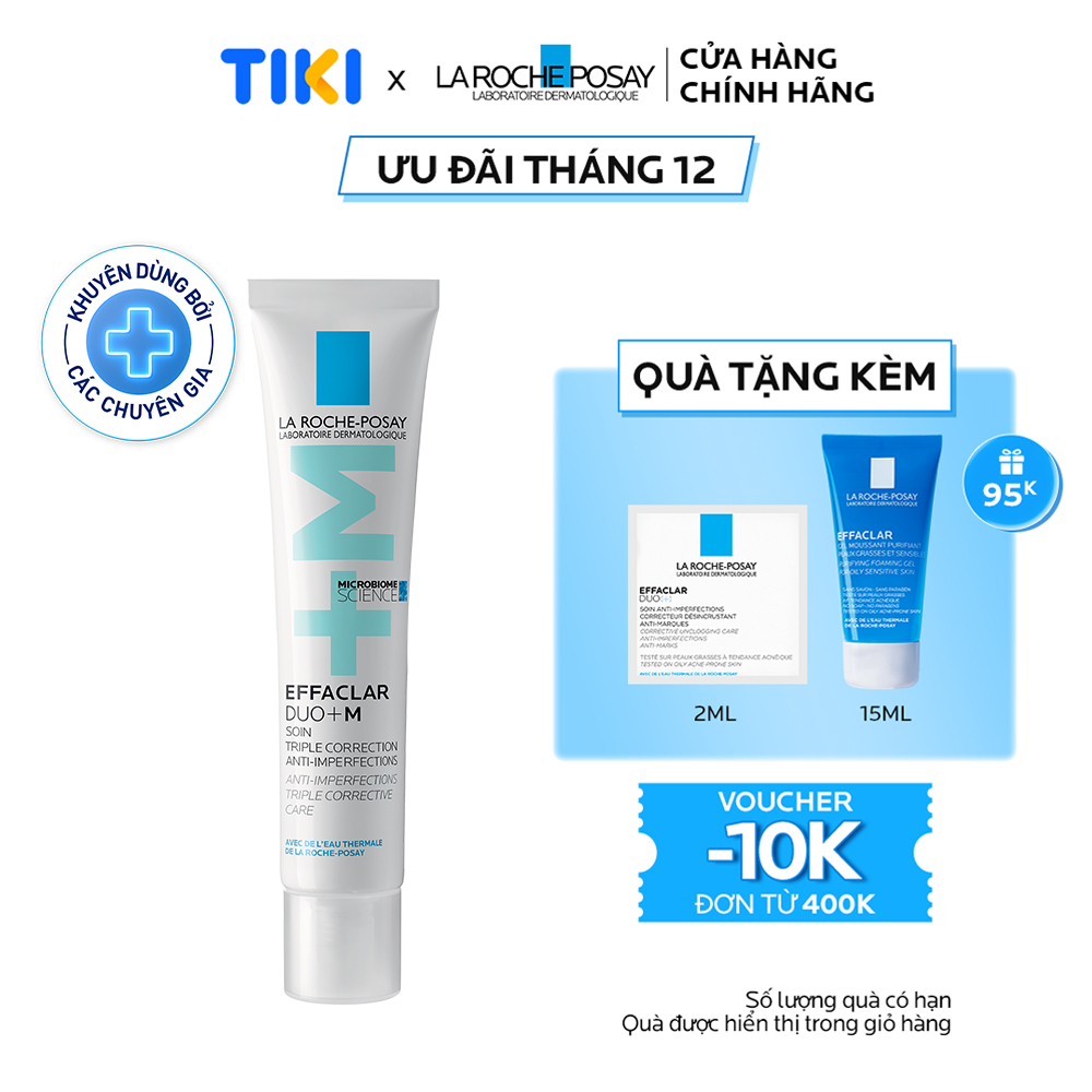 Kem dưỡng giảm mụn nhanh sau 8 giờ La Roche-Posay Effaclar Duo+ M 40ml