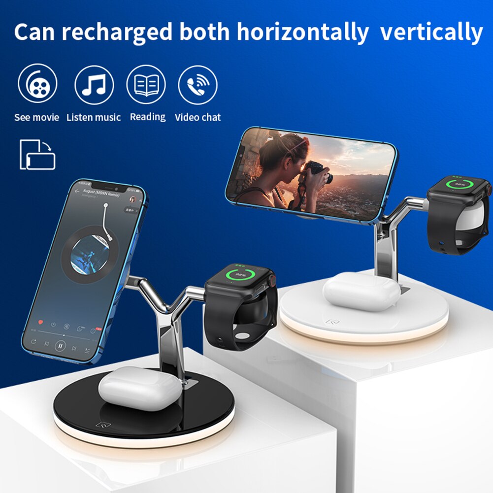 Đế sạc không dây 3 trong 1 kiêm đèn ngủ thông minh Wireless Charging Station