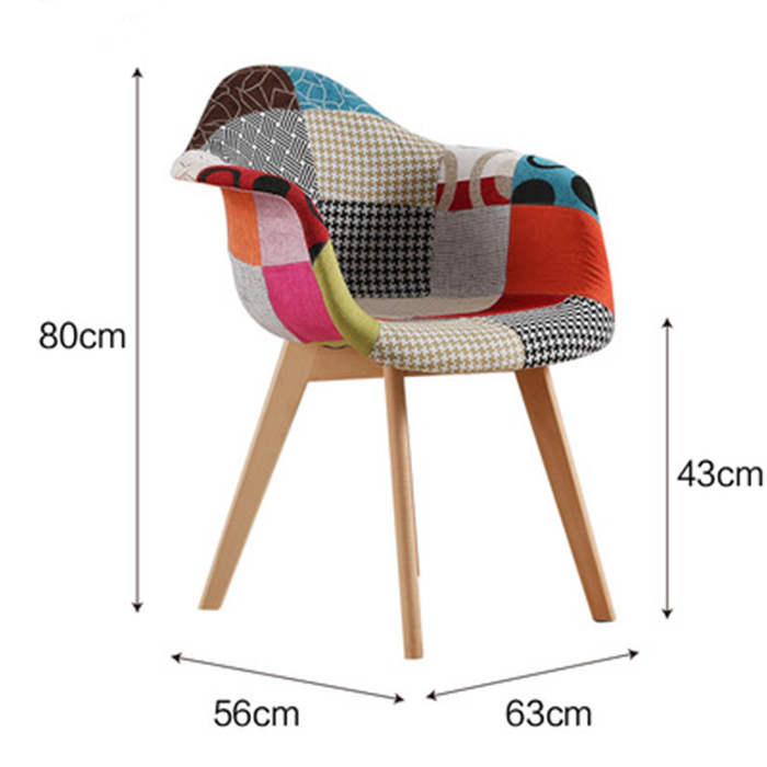 Ghế nhựa bọc vải nordic chân gỗ, ghế thời trang tiện ích đa năng