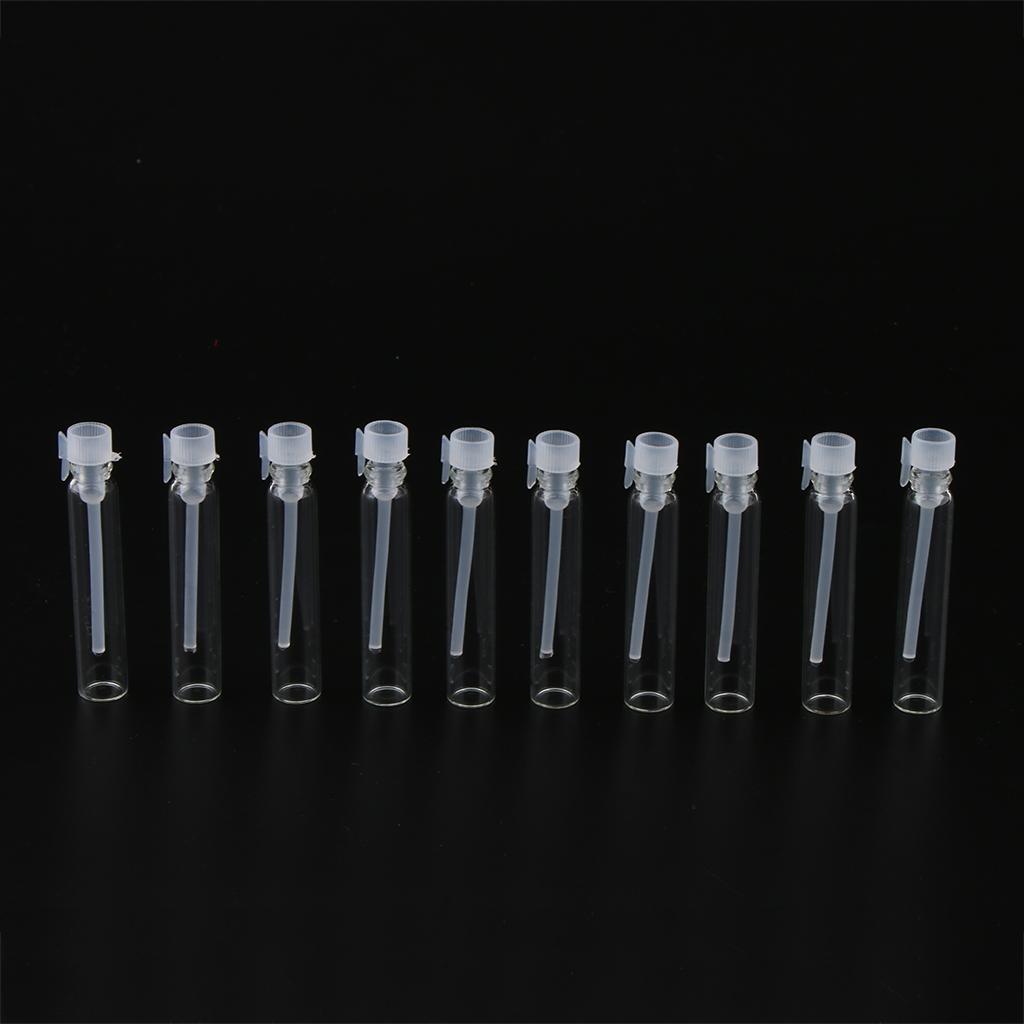 2x50x Mini Glass Perfume Sample Vials Empty Essential Oil Fragrance Bottle 2ml White Cap