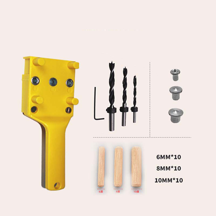 Bộ cữ khoan mộng gỗ thẳng mép tấm cầm tay 6-8-10mm 8 chi tiết