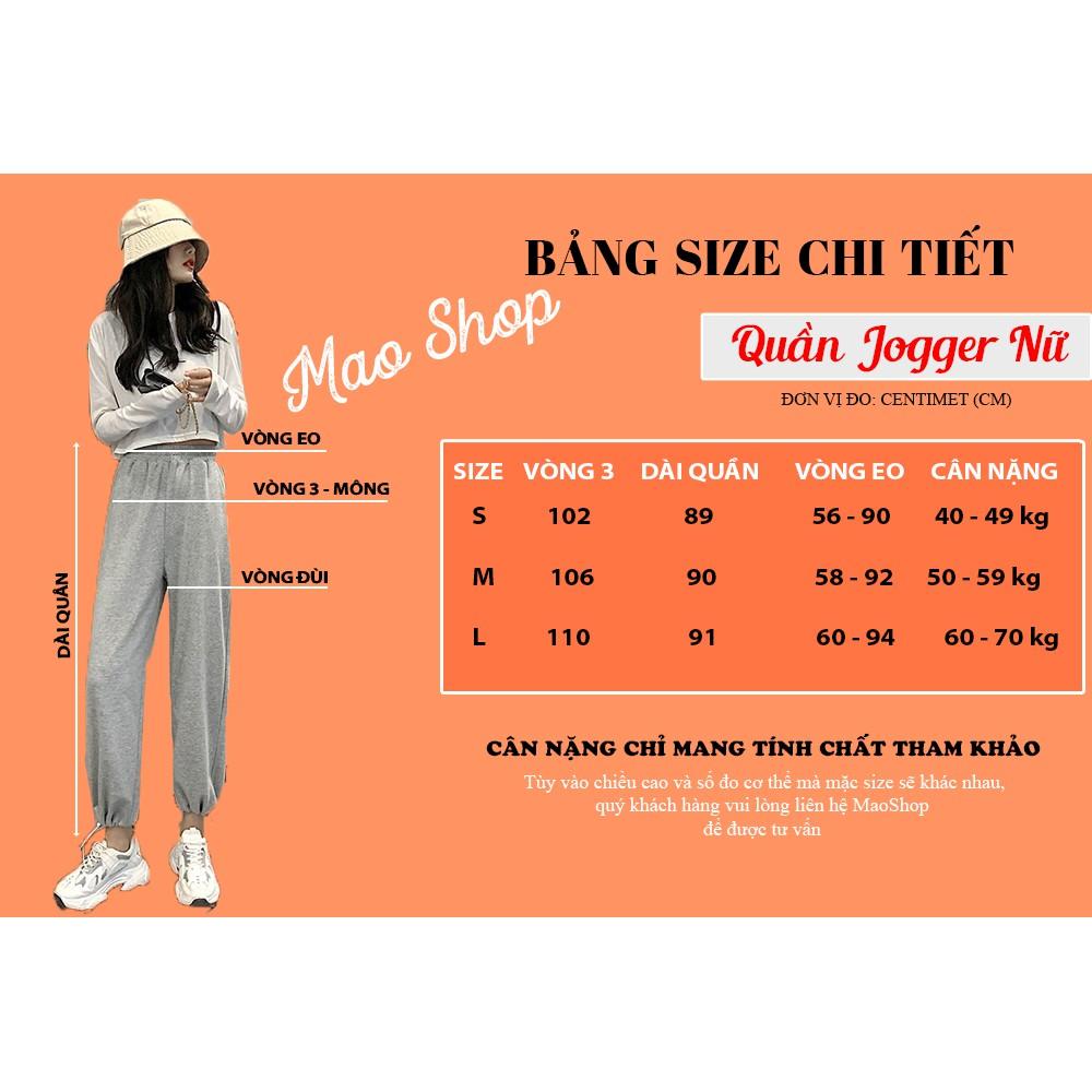 Quần Jogger Nữ ống rộng 2 dáng để suông hoặc bo gấu tập gym thể thao Q04 - Maoshop