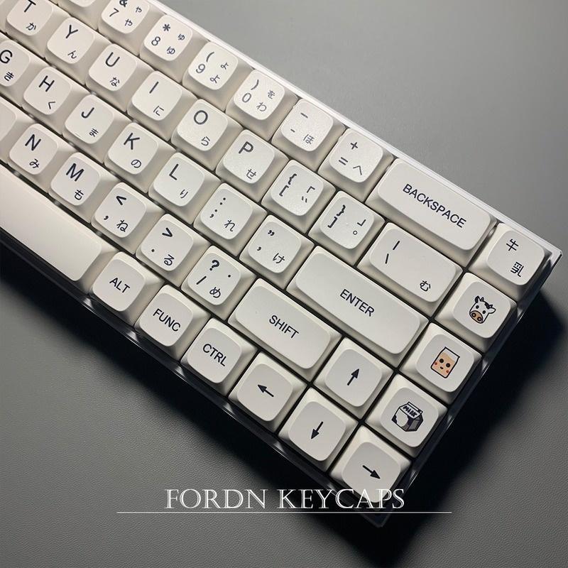 Keycap màu trắng tối giản XDA Profile Nhật Bản keycap PBT Dye thăng hoa bàn phím cơ Keycaps