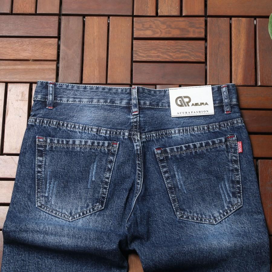 Quần short jean nam xanh đen xước GN413 Gấu Nâu