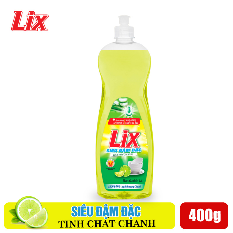 Nước rửa chén Lix siêu đậm đặc hương chanh 400g N404
