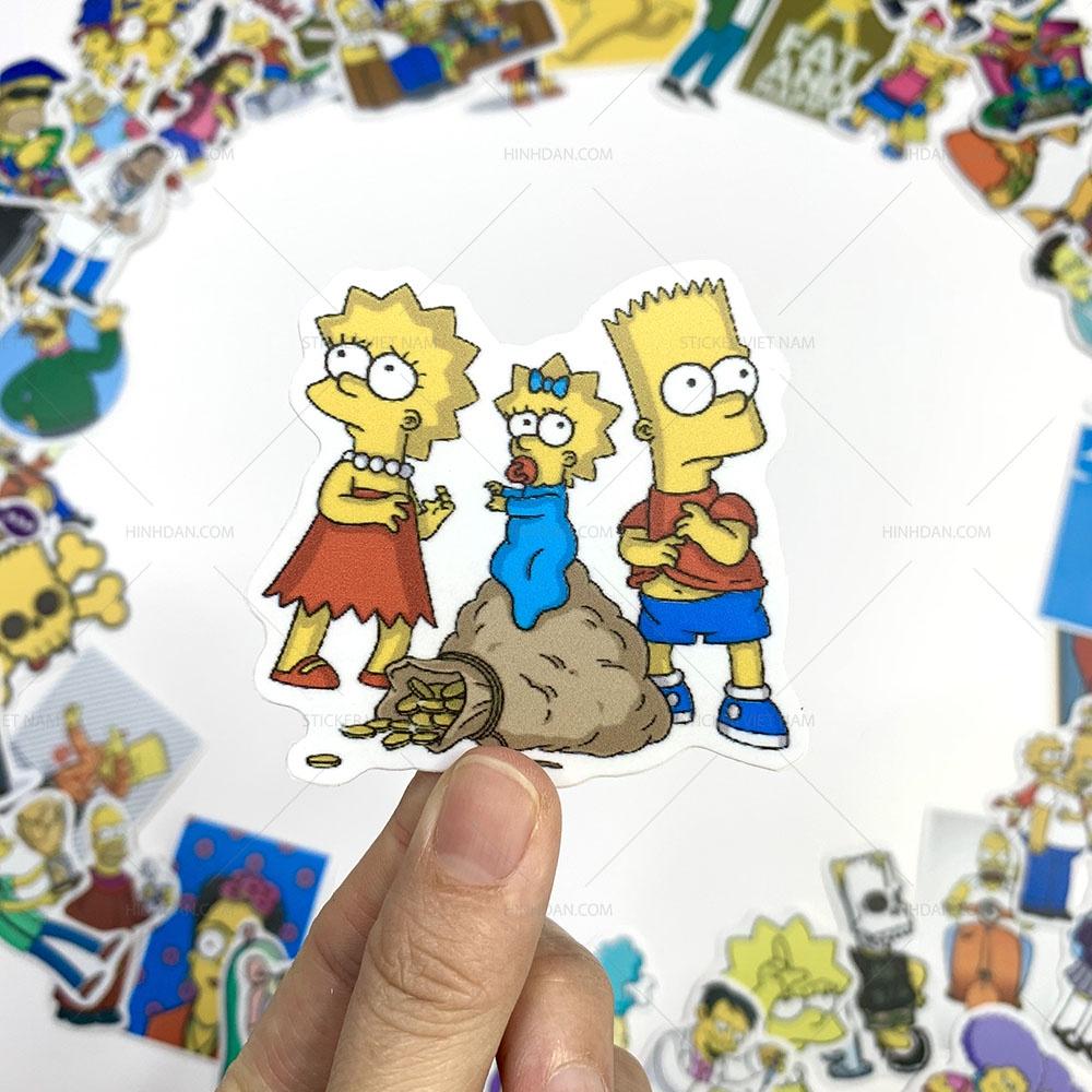 Sticker SIMPSON - THE SIMPSONS - Dán Trang Trí - Chất Liệu PVC Cán Màng Chất Lượng Cao Chống Nước, Chống Nắng, Không Bong Tróc Phai Màu