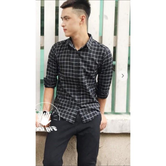 ÁO SƠ MI CARO NAM DÀI TAY THỜI TRANG CAO CẤP AKHOI967+ TẶNG KÈM ÁO THUN TRƠN