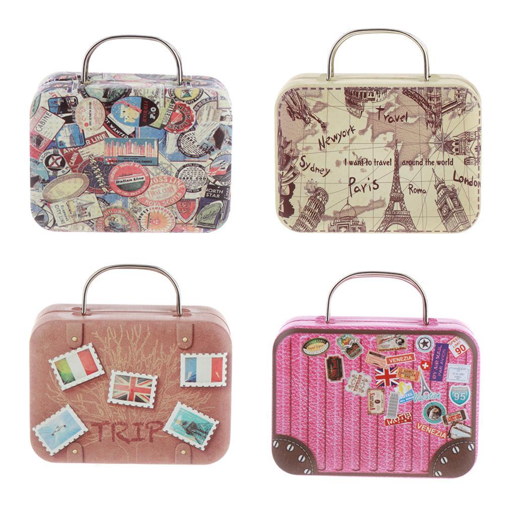 8x 1/6 Scale Doll House Furniture Miniature Iron Suitcase Scene Layout DIY
