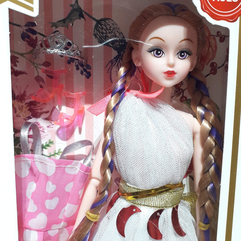 Hộp búp bê barbie kèm 1 áo đầm, giày, phụ kiện búp bê cho bé (giao mẫu ngẫu nhiên)