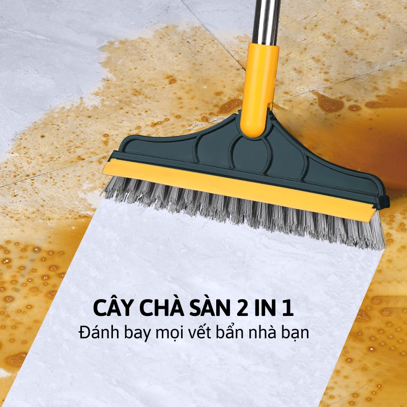 Cây chà sàn nhà tắm, chổi cọ sàn và gạt nước 2 trong 1, cọ sạch khe hẹp và góc tường – Hàng chính hãng dododios