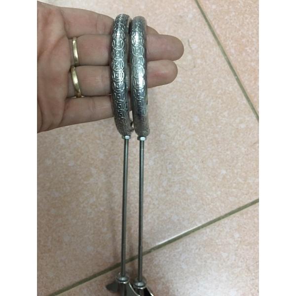 Móc inox tàu triện kim tiền dành cho lồng chim chào mào, chích choè, hoạ mi