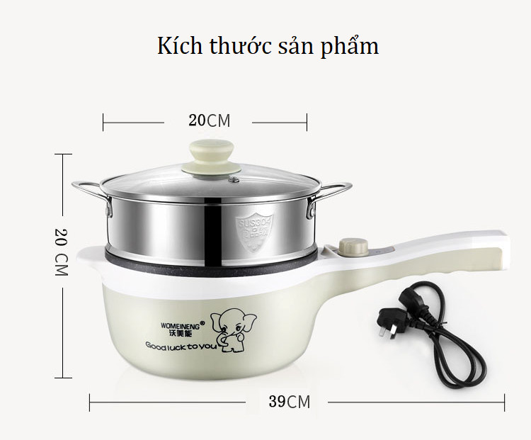 Chảo điện kiêm nồi lẩu điện chống dính nhà bếp cao cấp- Giao ngẫu nhiên