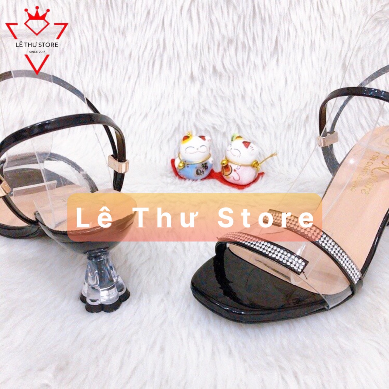 Giày cao gót 6 phân bản trong phối xoàn gót mang 2 kiểu LT
