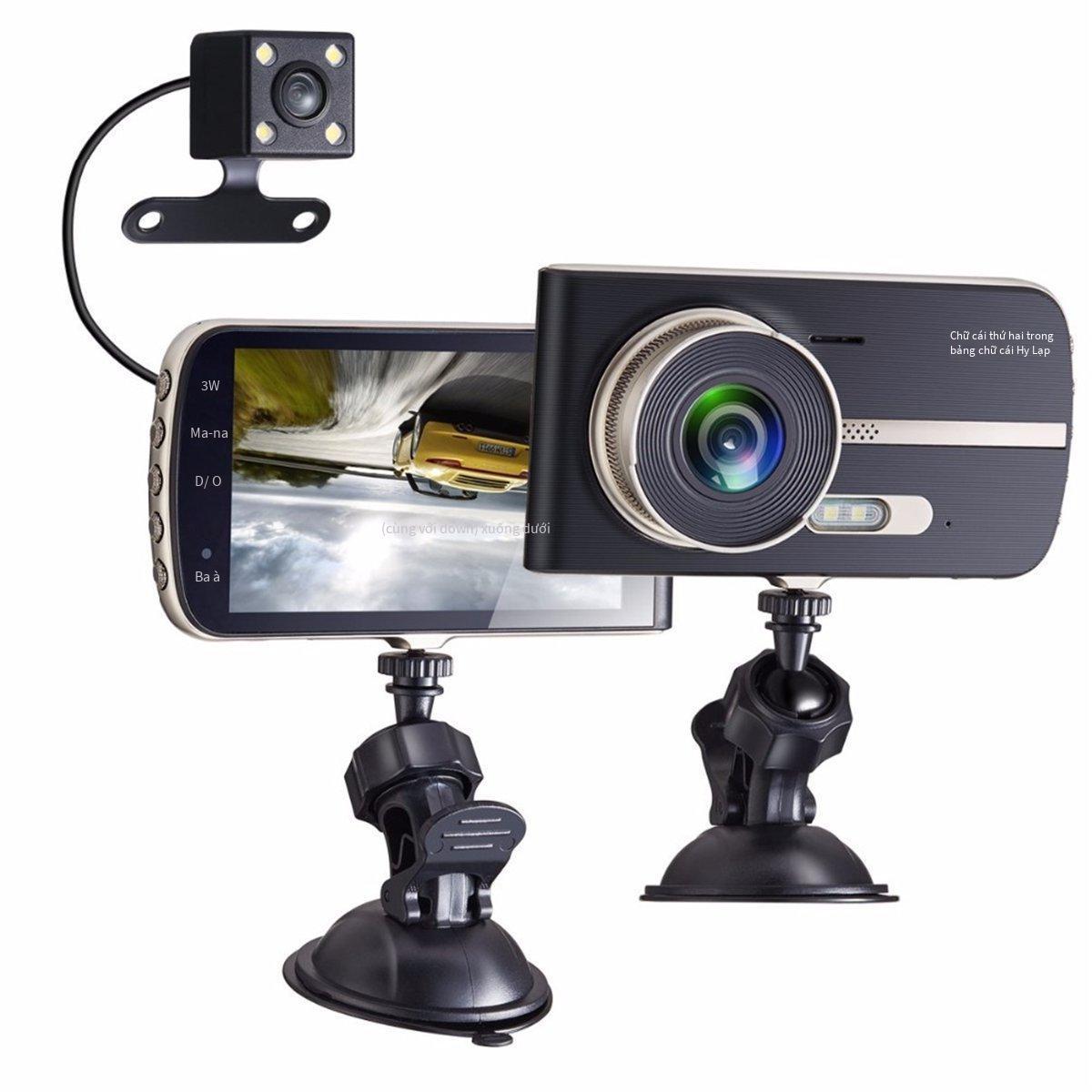 Máy ghi âm quảng cáo lái xe màn hình 4.0 inch mới tầm nhìn ban đêm độ phân giải cao phía trước và phía sau ghi hình kép đảo chiều máy ghi hình ẩn