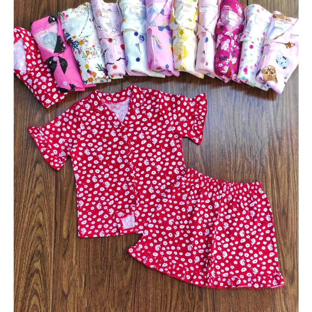 Đồ bộ bé gái, bộ pijama ngắn tay cho bé gái size 18-35kg chất cotton mềm mát