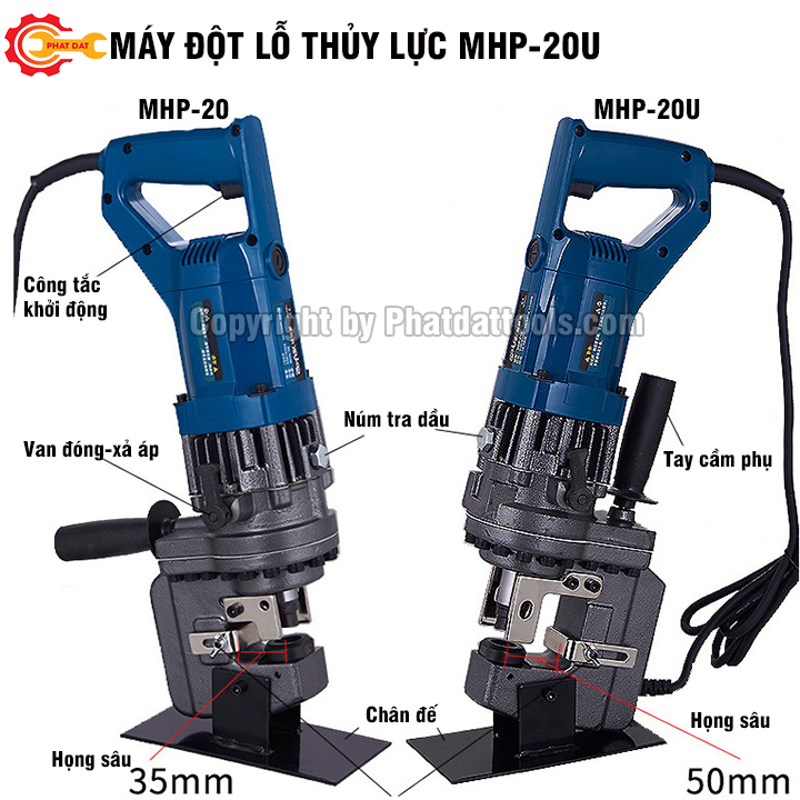 Máy Đột Lỗ Thủy Lực Cầm Tay MHP20U - Chuyên Đột U