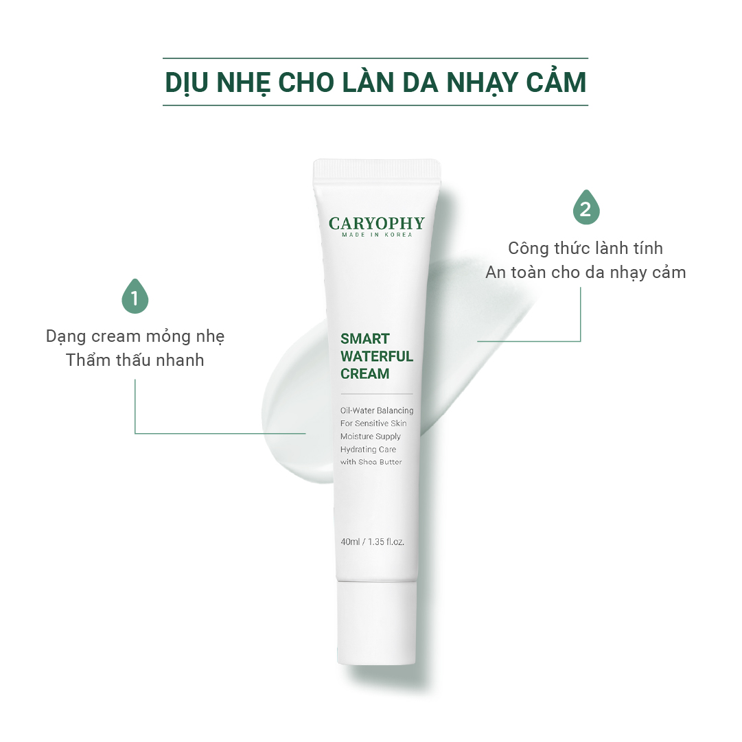 Kem dưỡng cấp nước phục hồi Caryophy Smart Waterful Cream 40ml