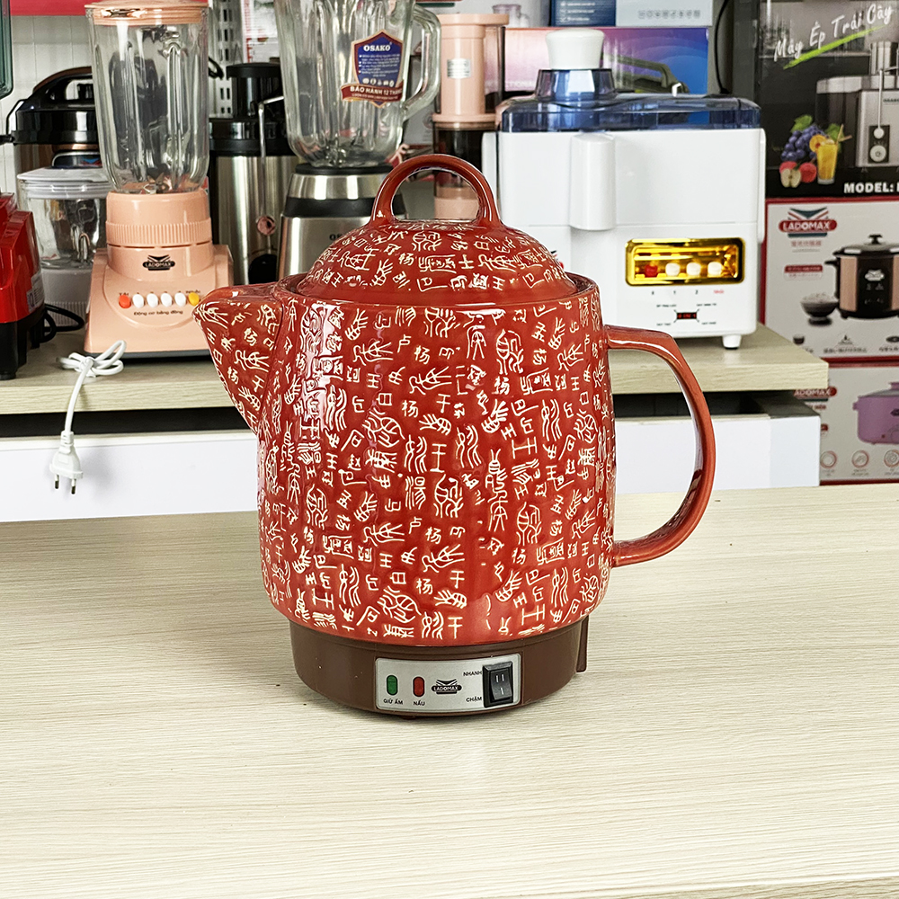 Siêu thuoc điện 3.3L Ladomax HA-8833 thân gốm tráng men, tự động ngắt khi thuốc còn 1 chén, có chuông reo - Hàng chính hãng