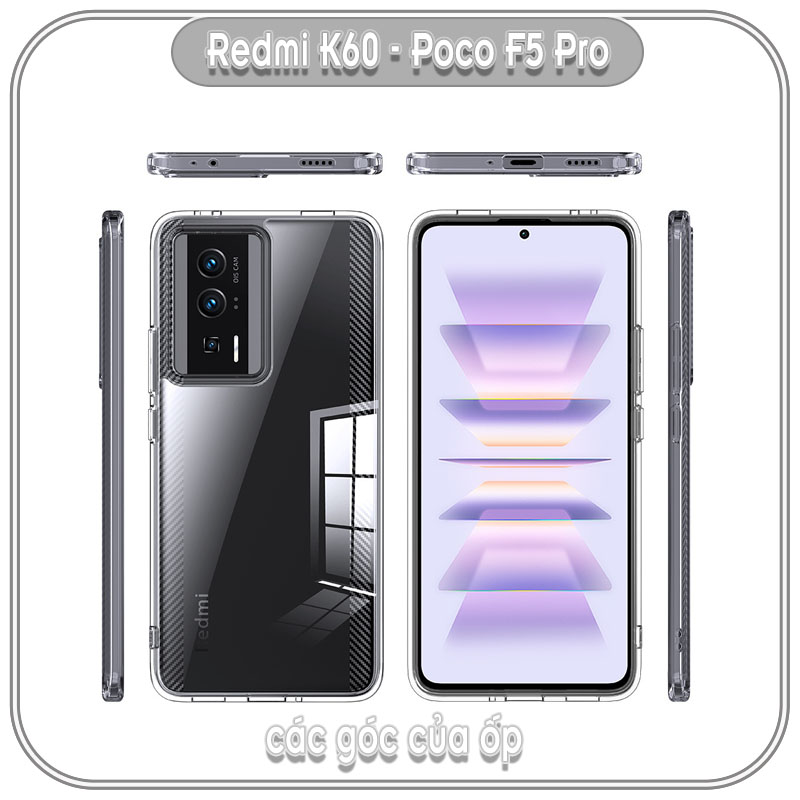 Ốp chống sốc wlons cho Redmi K60-60 Pro-60E - Poco F5 Pro, lưng PC không ố vàng - Hàng Nhập Khẩu