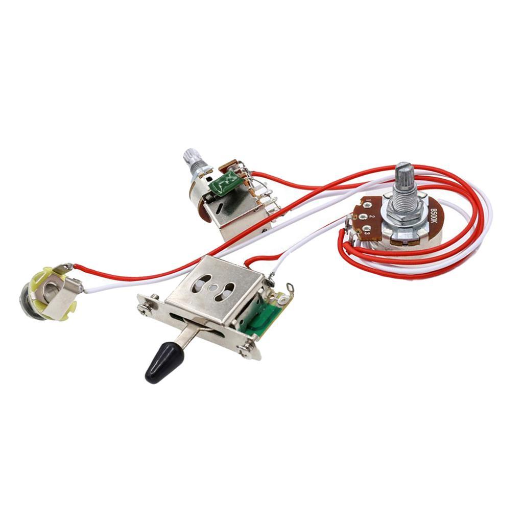 Guitar Wiring Kit 3 Way Switch 1 Volume 1  Pots  for Electric Guitar