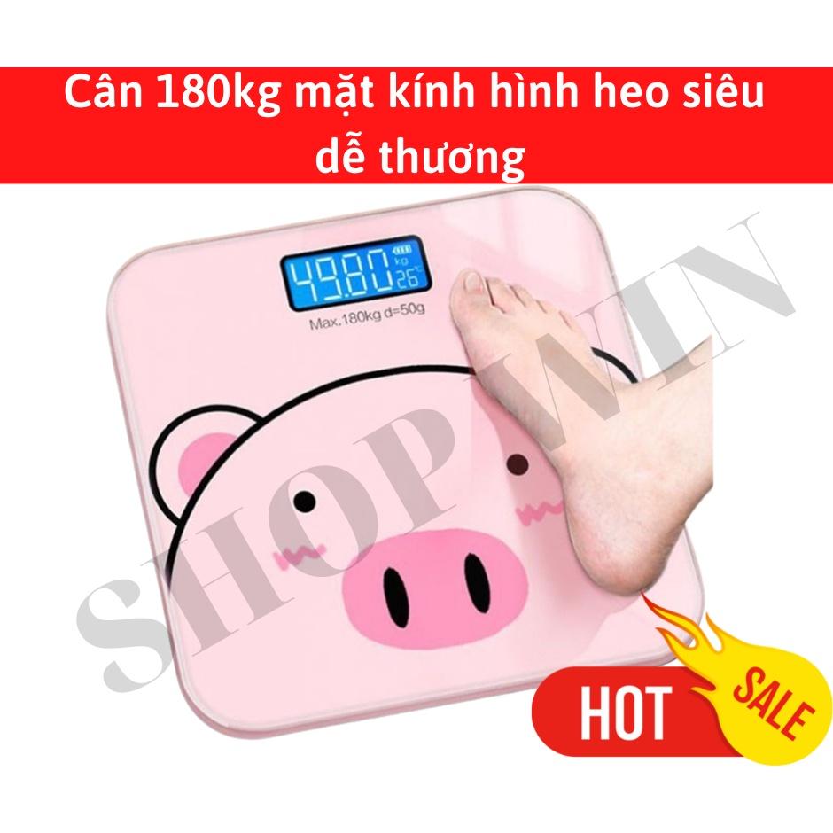 CÂN ĐIỆN TỬ SỨC KHỎE 180 KG, HÌNH HEO HỒNG KUTE SIÊU DỂ THƯƠNG