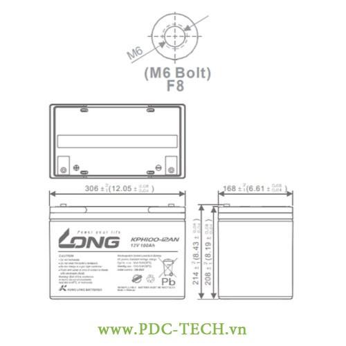 Ắc Quy Long 12V 100Ah – WPL100-12RN -