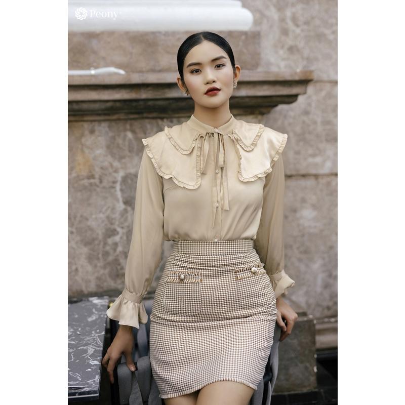 Chân váy tweed dáng A công sở đẹp, túi 2 bên nữ tính, tôn dáng Peony - JENA SKIRT