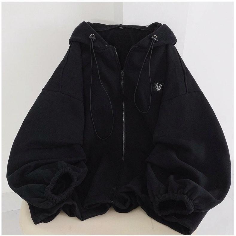 Áo khoác dạ kaki thêu có nón 2 lớp unisex ulzzang nam nữ AK180