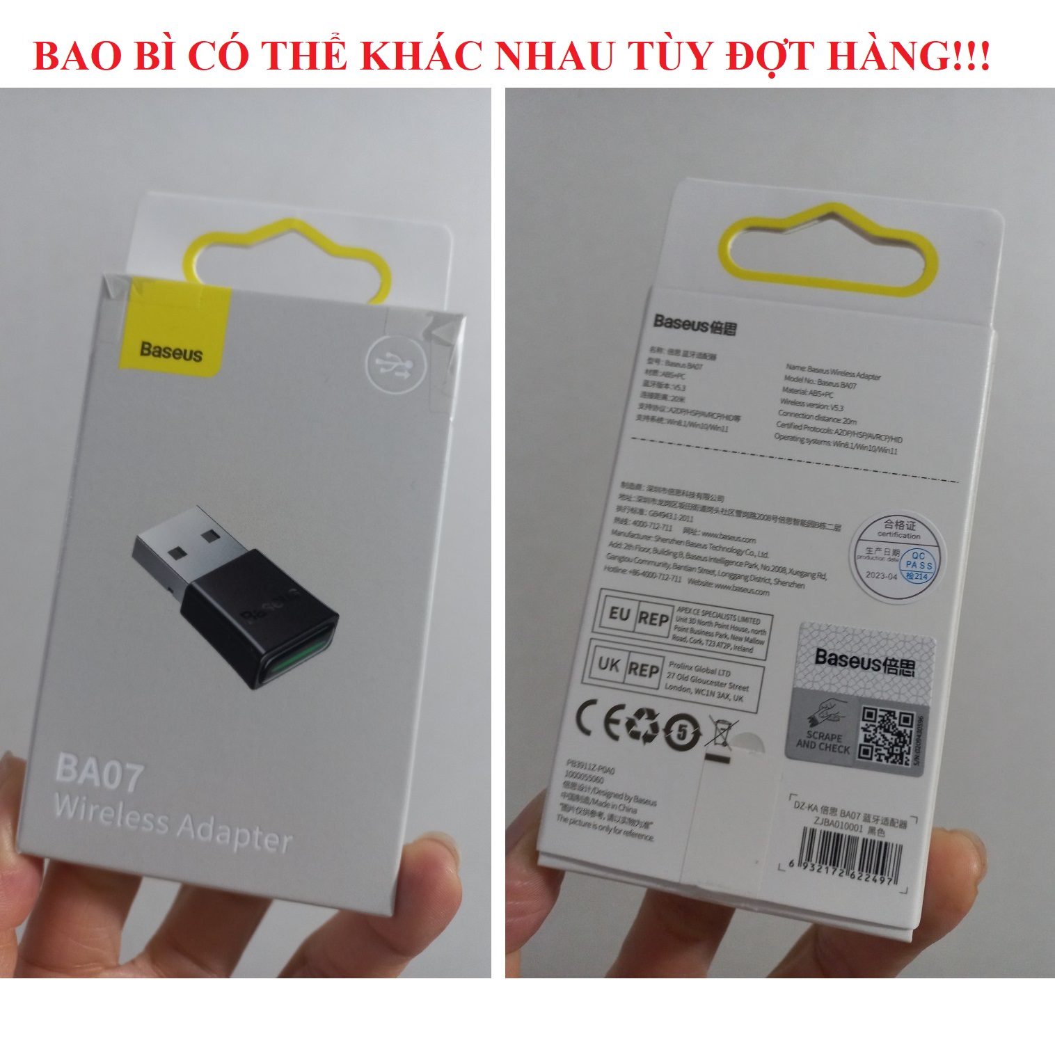 Adapter tạo Bluetooth cho máy tính / usb bluetooth V5.3 Baseus BA07 _ Hàng chính hãng