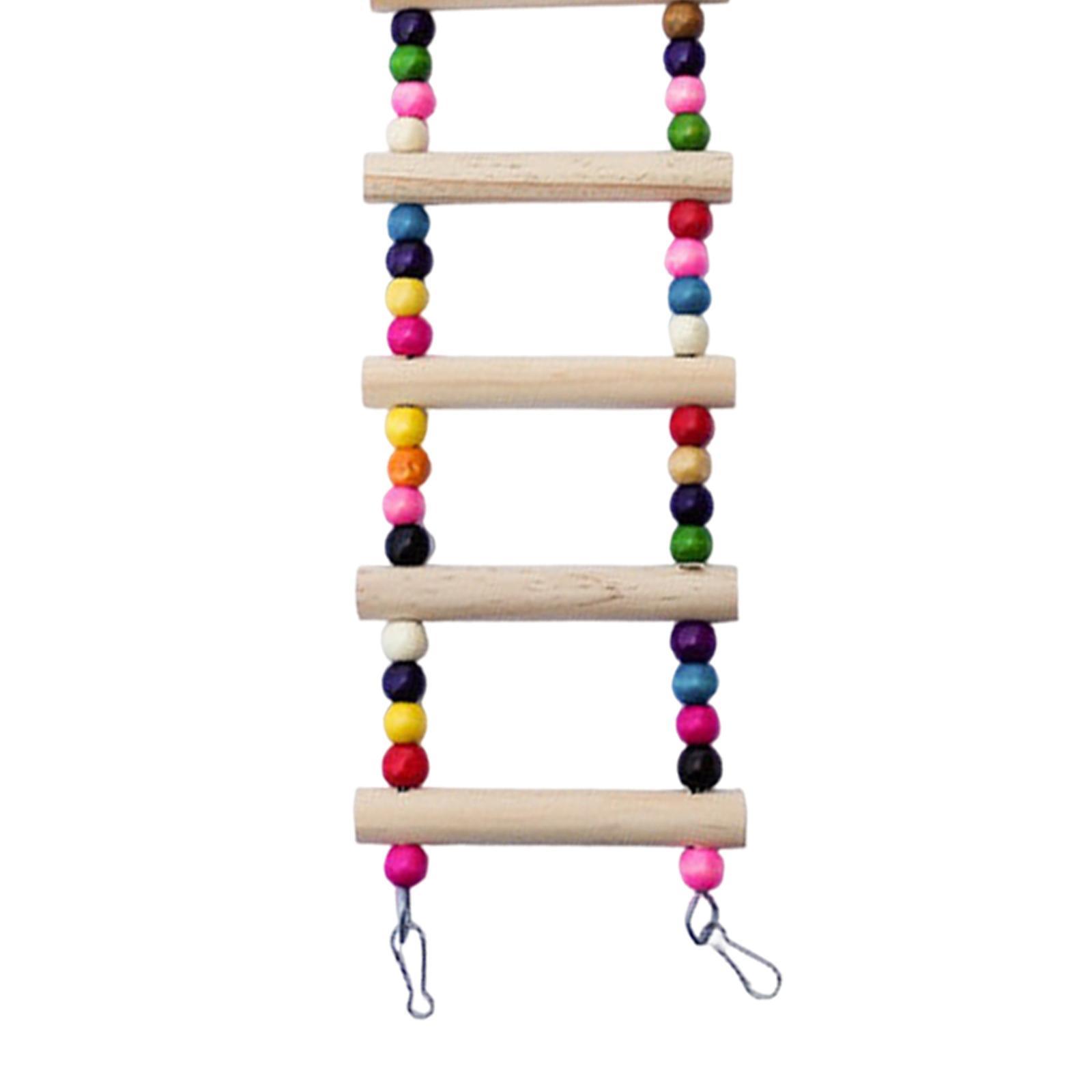 Wooden Ladder Bird Cage Wood Stand Parrot Chew Toy for Canaries Pet Supplies