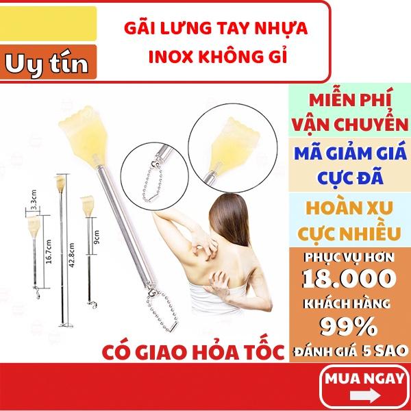 Sỉ cây gãi lưng cán Inox tay nhựa kéo dài nhỏ gọn