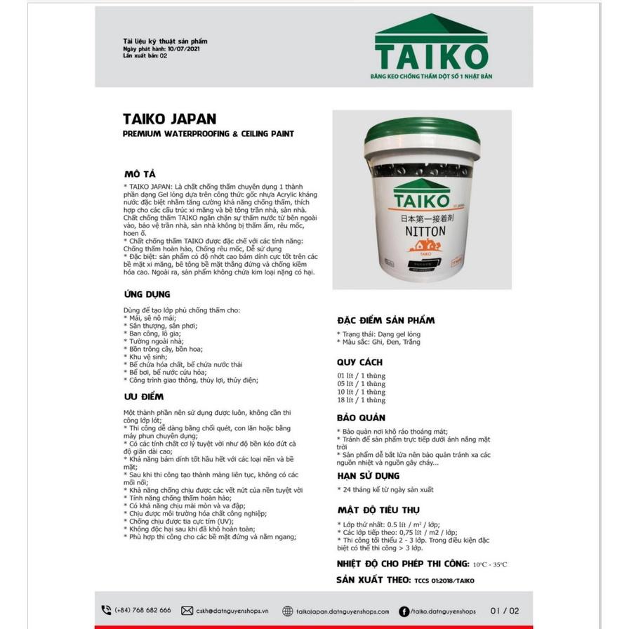 Keo Chống Thấm Taiko KB3 - Thùng 5 Lít- Chuyên Chống Thấm Tường Nhà