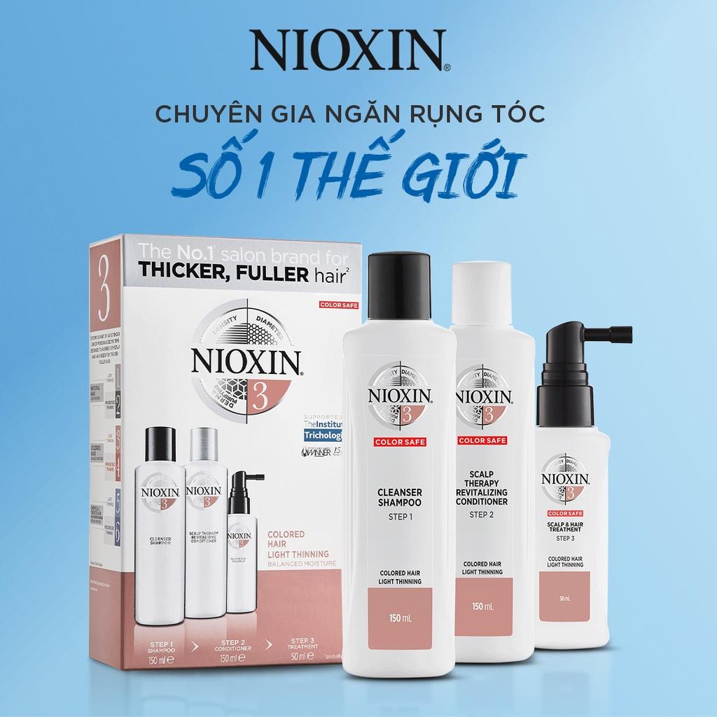 Bộ Chăm Sóc Tóc NIOXIN 3 Bộ Chăm Sóc Tóc Dành Cho Tóc Nhuộm, Thưa Mỏng Và Rụng Nhẹ