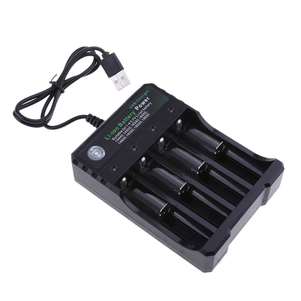 4-Slots Universal Battery Charger for 10440/14500/16340/17500/17650/18650