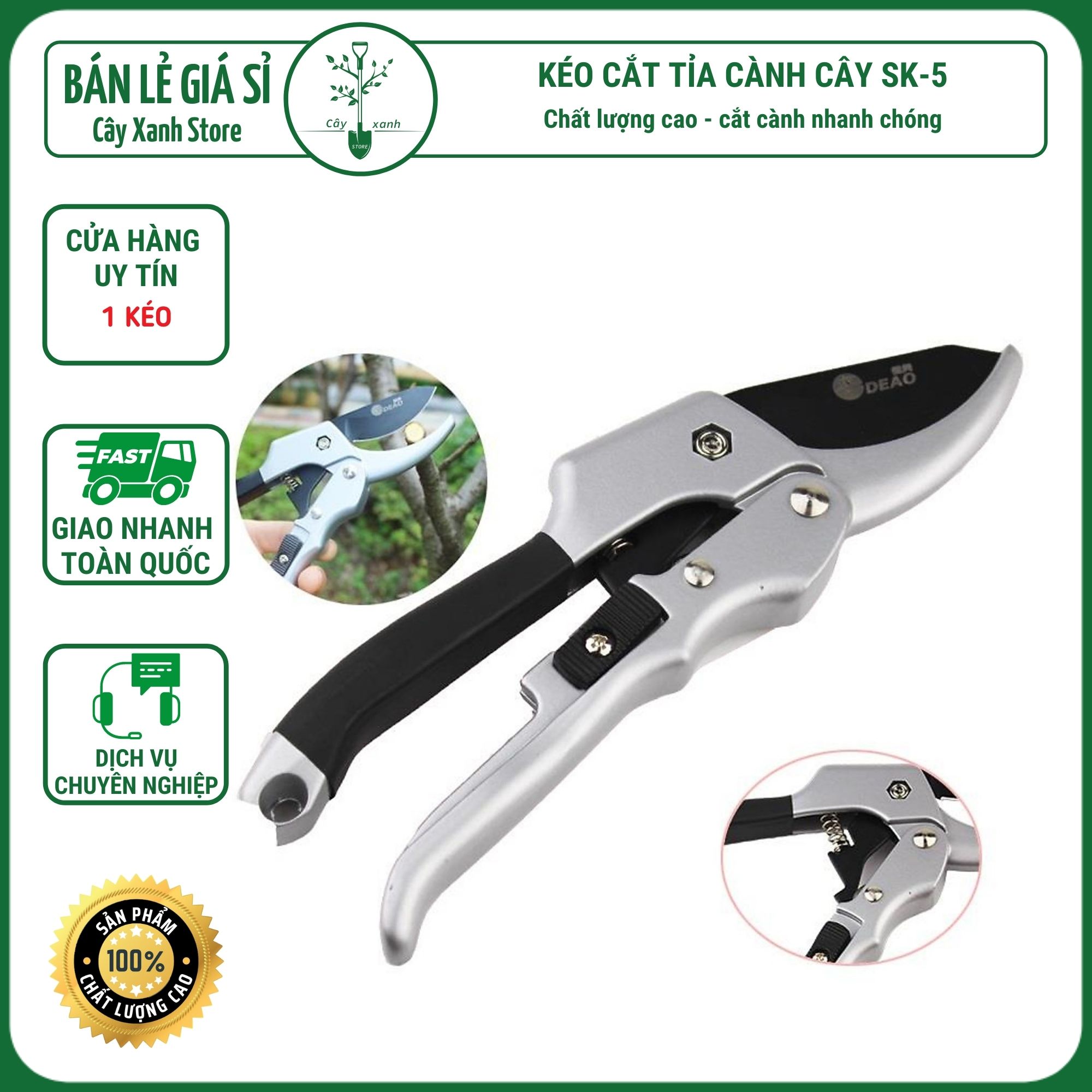 Kéo Cắt Tỉa Cành Cây, Kìm Tỉa Cây (SK-5) Cao Cấp, Cắt Tỉa Bonsai