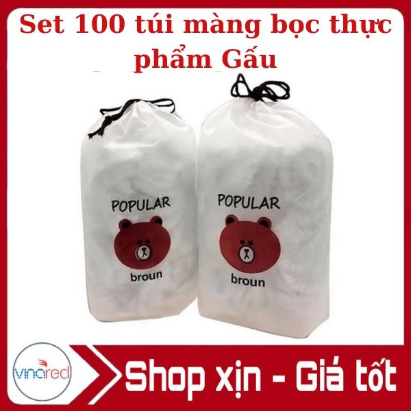 Set 100 túi màng bọc thực phẩm Gấu tiện lợi cho nhà bếp